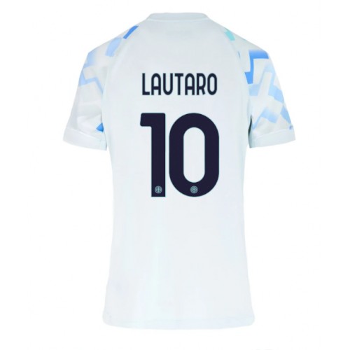 Echipament fotbal Inter Milan Lautaro Martinez #10 Tricou Deplasare 2025-26 pentru femei maneca scurta Echipament fotbal Inter Milan Lautaro Martinez #10 Tricou Deplasare 2025-26 pentru femei maneca scurta