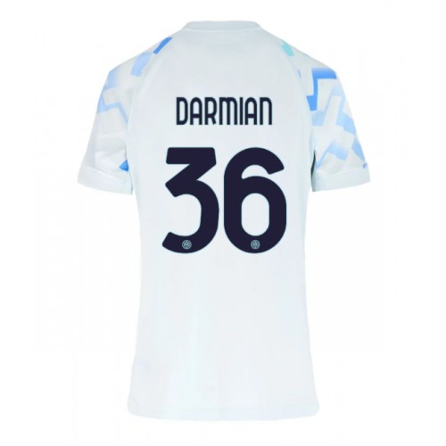 Echipament fotbal Inter Milan Matteo Darmian #36 Tricou Deplasare 2025-26 pentru femei maneca scurta Echipament fotbal Inter Milan Matteo Darmian #36 Tricou Deplasare 2025-26 pentru femei maneca scurta