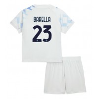 Echipament fotbal Inter Milan Nicolo Barella #23 Tricou Deplasare 2025-26 pentru copii maneca scurta (+ Pantaloni scurti)
