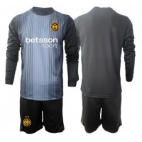Echipament fotbal Inter Milan Portar Tricou Acasa 2025-26 pentru copii maneca lunga (+ Pantaloni scurti)