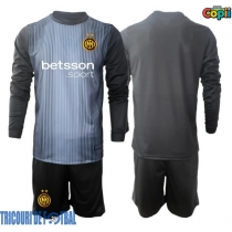 Echipament fotbal Inter Milan Portar Tricou Acasa 2025-26 pentru copii maneca lunga (+ Pantaloni scurti)