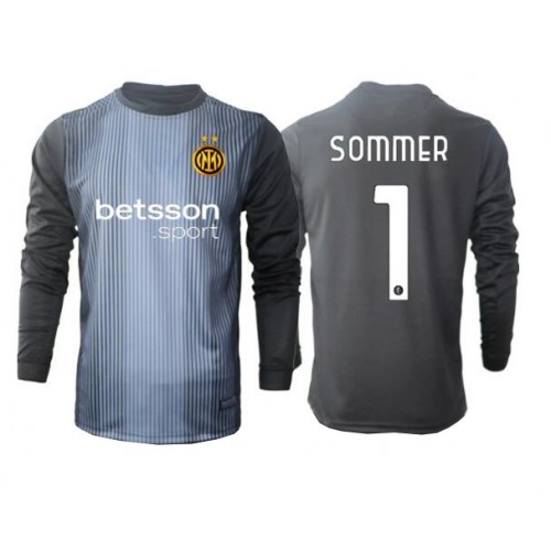 Echipament fotbal Inter Milan Yann Sommer #1 Portar Tricou Acasa 2025-26 maneca lunga Echipament fotbal Inter Milan Yann Sommer #1 Portar Tricou Acasa 2025-26 maneca lunga
