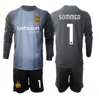 Echipament fotbal Inter Milan Yann Sommer #1 Portar Tricou Acasa 2025-26 pentru copii maneca lunga (+ Pantaloni scurti)