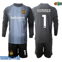Echipament fotbal Inter Milan Yann Sommer #1 Portar Tricou Acasa 2025-26 pentru copii maneca lunga (+ Pantaloni scurti)