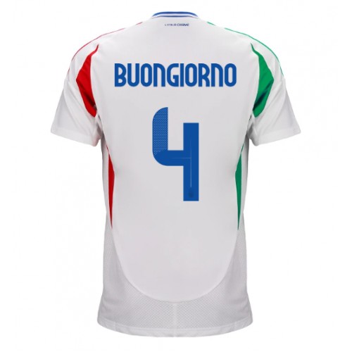 Echipament fotbal Italia Alessandro Buongiorno #4 Tricou Deplasare European 2024 maneca scurta Echipament fotbal Italia Alessandro Buongiorno #4 Tricou Deplasare European 2024 maneca scurta