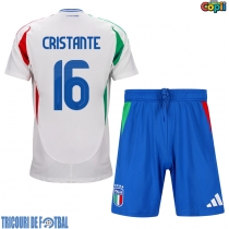 Echipament fotbal Italia Bryan Cristante #16 Tricou Deplasare European 2024 pentru copii maneca scurta (+ Pantaloni scurti)