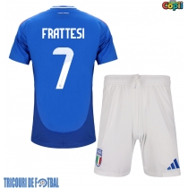 Echipament fotbal Italia Davide Frattesi #7 Tricou Acasa European 2024 pentru copii maneca scurta (+ Pantaloni scurti)