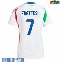 Echipament fotbal Italia Davide Frattesi #7 Tricou Deplasare European 2024 pentru femei maneca scurta