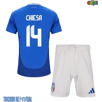 Echipament fotbal Italia Federico Chiesa #14 Tricou Acasa European 2024 pentru copii maneca scurta (+ Pantaloni scurti)