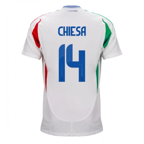 Echipament fotbal Italia Federico Chiesa #14 Tricou Deplasare European 2024 maneca scurta Echipament fotbal Italia Federico Chiesa #14 Tricou Deplasare European 2024 maneca scurta