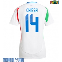 Echipament fotbal Italia Federico Chiesa #14 Tricou Deplasare European 2024 pentru femei maneca scurta