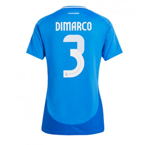 Echipament fotbal Italia Federico Dimarco #3 Tricou Acasa European 2024 pentru femei maneca scurta Echipament fotbal Italia Federico Dimarco #3 Tricou Acasa European 2024 pentru femei maneca scurta