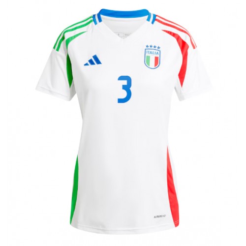 Echipament fotbal Italia Federico Dimarco #3 Tricou Deplasare European 2024 pentru femei maneca scurta Echipament fotbal Italia Federico Dimarco #3 Tricou Deplasare European 2024 pentru femei maneca scurta