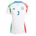 Echipament fotbal Italia Federico Dimarco #3 Tricou Deplasare European 2024 pentru femei maneca scurta Echipament fotbal Italia Federico Dimarco #3 Tricou Deplasare European 2024 pentru femei maneca scurta