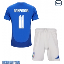 Echipament fotbal Italia Giacomo Raspadori #11 Tricou Acasa European 2024 pentru copii maneca scurta (+ Pantaloni scurti)