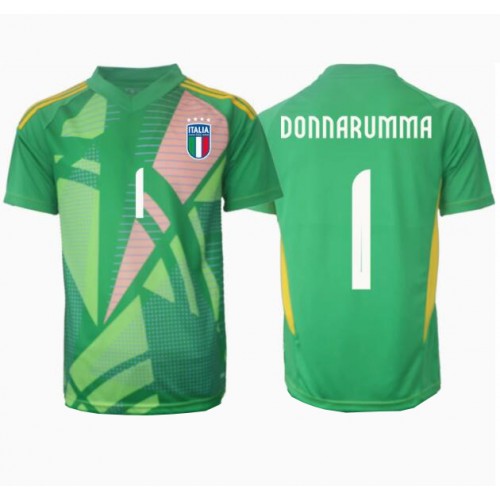 Echipament fotbal Italia Gianluigi Donnarumma #1 Portar Tricou Deplasare European 2024 maneca scurta Echipament fotbal Italia Gianluigi Donnarumma #1 Portar Tricou Deplasare European 2024 maneca scurta