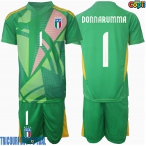 Echipament fotbal Italia Gianluigi Donnarumma #1 Portar Tricou Deplasare European 2024 pentru copii maneca scurta (+ Pantaloni scurti)