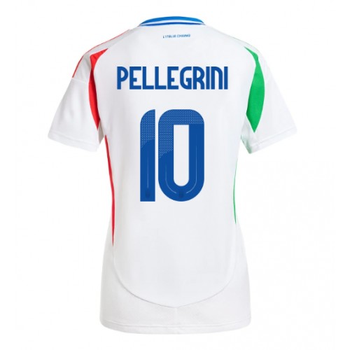 Echipament fotbal Italia Lorenzo Pellegrini #10 Tricou Deplasare European 2024 pentru femei maneca scurta Echipament fotbal Italia Lorenzo Pellegrini #10 Tricou Deplasare European 2024 pentru femei maneca scurta