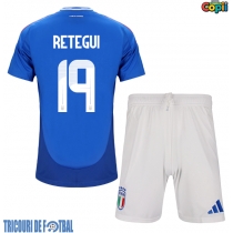 Echipament fotbal Italia Mateo Retegui #19 Tricou Acasa European 2024 pentru copii maneca scurta (+ Pantaloni scurti)