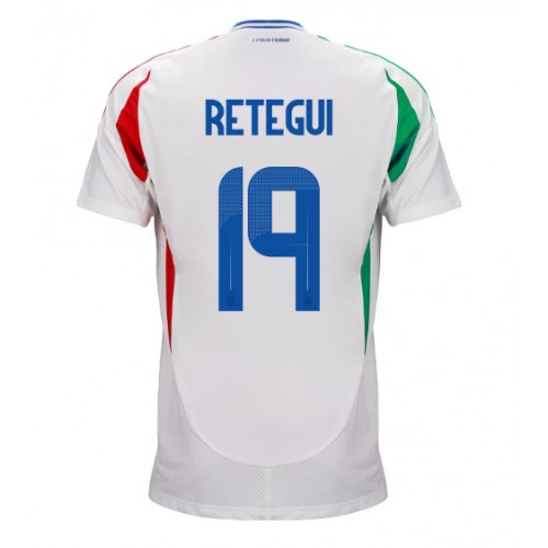 Echipament fotbal Italia Mateo Retegui #19 Tricou Deplasare European 2024 maneca scurta Echipament fotbal Italia Mateo Retegui #19 Tricou Deplasare European 2024 maneca scurta