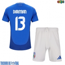 Echipament fotbal Italia Matteo Darmian #13 Tricou Acasa European 2024 pentru copii maneca scurta (+ Pantaloni scurti)