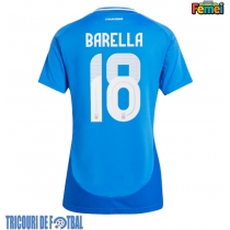 Echipament fotbal Italia Nicolo Barella #18 Tricou Acasa European 2024 pentru femei maneca scurta