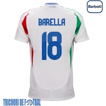 Echipament fotbal Italia Nicolo Barella #18 Tricou Deplasare European 2024 maneca scurta