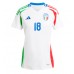 Echipament fotbal Italia Nicolo Barella #18 Tricou Deplasare European 2024 pentru femei maneca scurta Echipament fotbal Italia Nicolo Barella #18 Tricou Deplasare European 2024 pentru femei maneca scurta