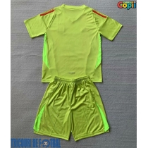 Echipament fotbal Italia Portar Tricou Acasa European 2024 pentru copii maneca scurta (+ Pantaloni scurti)