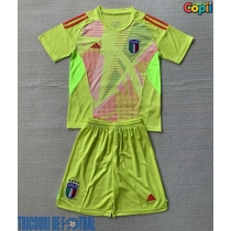 Echipament fotbal Italia Portar Tricou Acasa European 2024 pentru copii maneca scurta (+ Pantaloni scurti)