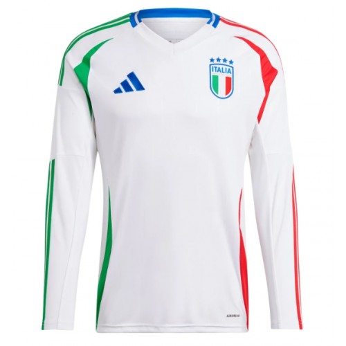 Echipament fotbal Italia Tricou Deplasare European 2024 maneca lunga Echipament fotbal Italia Tricou Deplasare European 2024 maneca lunga