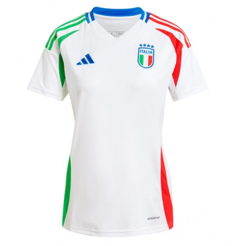 Echipament fotbal Italia Tricou Deplasare European 2024 pentru femei maneca scurta Echipament fotbal Italia Tricou Deplasare European 2024 pentru femei maneca scurta