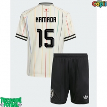 Echipament fotbal Japonia Daichi Kamada #15 Tricou Deplasare Mondial 2026 pentru copii maneca scurta (+ Pantaloni scurti)