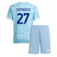 Echipament fotbal Juventus Andrea Cambiaso #27 Tricou Deplasare 2025-26 pentru copii maneca scurta (+ Pantaloni scurti)
