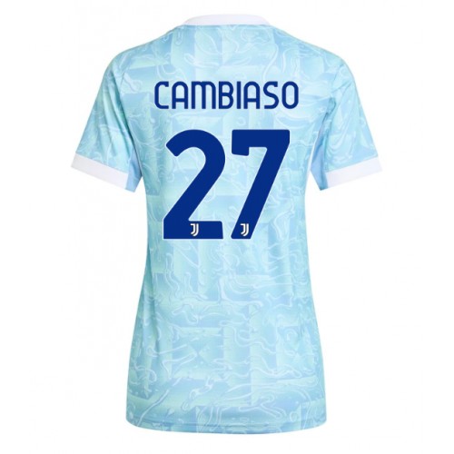 Echipament fotbal Juventus Andrea Cambiaso #27 Tricou Deplasare 2025-26 pentru femei maneca scurta Echipament fotbal Juventus Andrea Cambiaso #27 Tricou Deplasare 2025-26 pentru femei maneca scurta