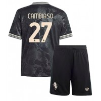 Echipament fotbal Juventus Andrea Cambiaso #27 Tricou Treilea 2025-26 pentru copii maneca scurta (+ Pantaloni scurti)