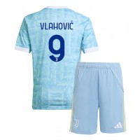 Echipament fotbal Juventus Dusan Vlahovic #9 Tricou Deplasare 2025-26 pentru copii maneca scurta (+ Pantaloni scurti)