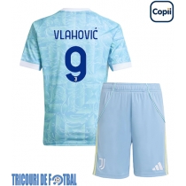Echipament fotbal Juventus Dusan Vlahovic #9 Tricou Deplasare 2025-26 pentru copii maneca scurta (+ Pantaloni scurti)