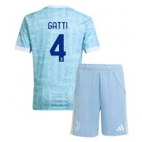 Echipament fotbal Juventus Federico Gatti #4 Tricou Deplasare 2025-26 pentru copii maneca scurta (+ Pantaloni scurti)