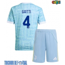 Echipament fotbal Juventus Federico Gatti #4 Tricou Deplasare 2025-26 pentru copii maneca scurta (+ Pantaloni scurti)