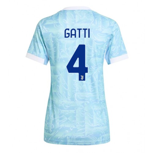 Echipament fotbal Juventus Federico Gatti #4 Tricou Deplasare 2025-26 pentru femei maneca scurta Echipament fotbal Juventus Federico Gatti #4 Tricou Deplasare 2025-26 pentru femei maneca scurta