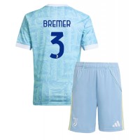Echipament fotbal Juventus Gleison Bremer #3 Tricou Deplasare 2025-26 pentru copii maneca scurta (+ Pantaloni scurti)