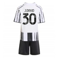 Echipament fotbal Juventus Jonathan David #30 Tricou Acasa 2025-26 pentru copii maneca scurta (+ Pantaloni scurti)
