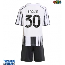 Echipament fotbal Juventus Jonathan David #30 Tricou Acasa 2025-26 pentru copii maneca scurta (+ Pantaloni scurti)