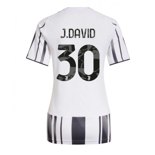 Echipament fotbal Juventus Jonathan David #30 Tricou Acasa 2025-26 pentru femei maneca scurta Echipament fotbal Juventus Jonathan David #30 Tricou Acasa 2025-26 pentru femei maneca scurta