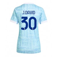 Echipament fotbal Juventus Jonathan David #30 Tricou Deplasare 2025-26 pentru femei maneca scurta