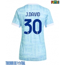 Echipament fotbal Juventus Jonathan David #30 Tricou Deplasare 2025-26 pentru femei maneca scurta