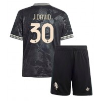 Echipament fotbal Juventus Jonathan David #30 Tricou Treilea 2025-26 pentru copii maneca scurta (+ Pantaloni scurti)