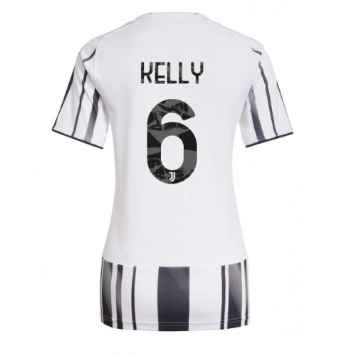 Echipament fotbal Juventus Lloyd Kelly #6 Tricou Acasa 2025-26 pentru femei maneca scurta Echipament fotbal Juventus Lloyd Kelly #6 Tricou Acasa 2025-26 pentru femei maneca scurta