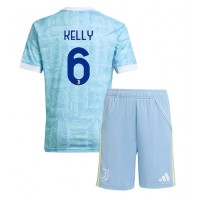 Echipament fotbal Juventus Lloyd Kelly #6 Tricou Deplasare 2025-26 pentru copii maneca scurta (+ Pantaloni scurti)